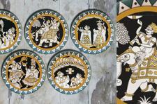 सजावट ❦ Hand painted 'Mela' Wall Plates ❦ 24 { set of 5 }